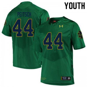 Youth Alex Peitsch Green Notre Dame #44 Game NCAA Jersey
