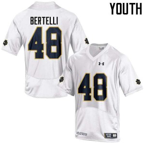 Youth Angelo Bertelli White University of Notre Dame #48 Game High School Jersey