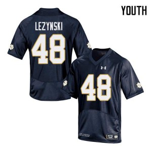 Youth Xavier Lezynski Navy Notre Dame #48 Game College Jerseys