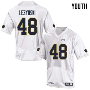 Youth Xavier Lezynski White University of Notre Dame #48 Game Football Jerseys