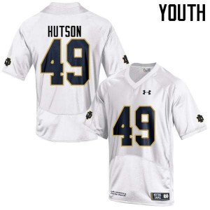 Youth Brandon Hutson White University of Notre Dame #49 Game High School Jersey