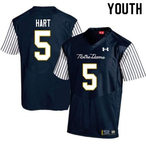 Youth Cam Hart Navy Blue Notre Dame Fighting Irish #5 Alternate Game Stitched Jerseys