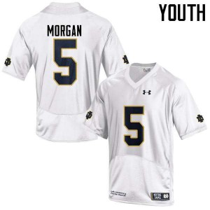 Youth Nyles Morgan White UND #5 Game NCAA Jerseys