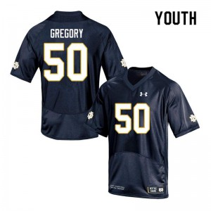 Youth Reed Gregory Navy UND #50 Game High School Jersey