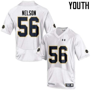 Youth Quenton Nelson White University of Notre Dame #56 Game Stitched Jersey