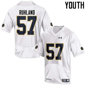 Youth Trevor Ruhland White Notre Dame Fighting Irish #57 Game Official Jerseys