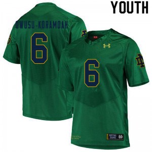 Youth Jeremiah Owusu-Koramoah Green Notre Dame Fighting Irish #6 Game Stitch Jersey