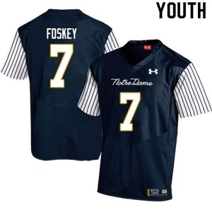 Youth Isaiah Foskey Navy Blue University of Notre Dame #7 Alternate Game High School Jersey
