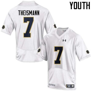Youth Joe Theismann White Irish #7 Game Official Jerseys