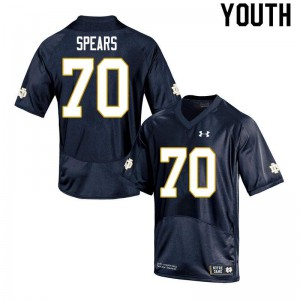 Youth Hunter Spears Navy University of Notre Dame #70 Game Football Jersey
