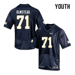 Youth John Olmstead Navy UND #71 Game Embroidery Jersey