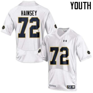 Youth Robert Hainsey White University of Notre Dame #72 Game Player Jersey