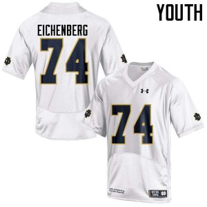 Youth Liam Eichenberg White Notre Dame #74 Game Official Jerseys