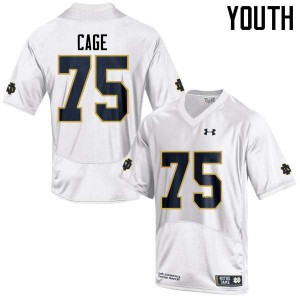 Youth Daniel Cage White University of Notre Dame #75 Game Official Jerseys