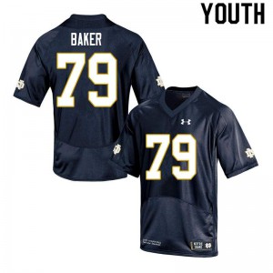Youth Tosh Baker Navy UND #79 Game Football Jersey
