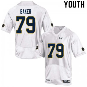 Youth Tosh Baker White Fighting Irish #79 Game Official Jerseys