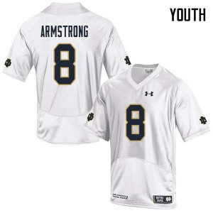 Youth Jafar Armstrong White University of Notre Dame #8 Game Stitched Jersey