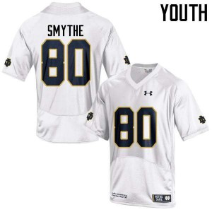Youth Durham Smythe White Notre Dame #80 Game Embroidery Jersey