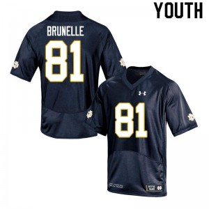 Youth Jay Brunelle Navy Notre Dame Fighting Irish #81 Game Stitched Jerseys