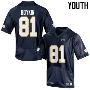Youth Miles Boykin Navy Blue Notre Dame #81 Game Stitch Jerseys