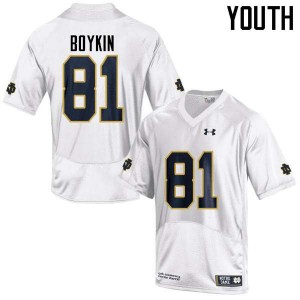 Youth Miles Boykin White Notre Dame #81 Game Embroidery Jerseys
