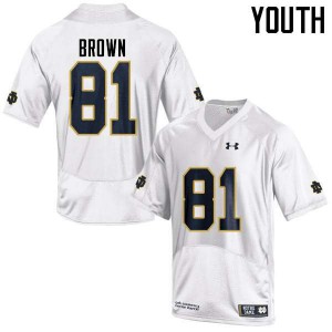 Youth Tim Brown White Notre Dame #81 Game NCAA Jersey