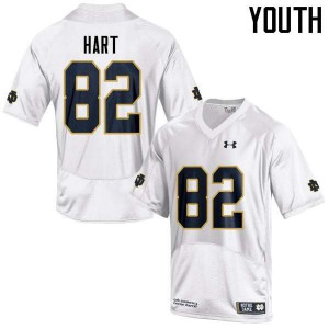 Youth Leon Hart White UND #82 Game Football Jersey