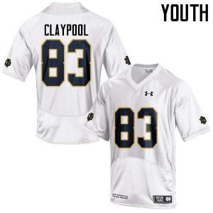 Youth Chase Claypool White Fighting Irish #83 Game Official Jersey