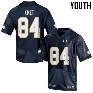 Youth Cole Kmet Navy University of Notre Dame #84 Game Embroidery Jersey