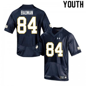 Youth Kevin Bauman Navy UND #84 Game Stitched Jerseys