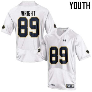 Youth Brock Wright White UND #89 Game Stitched Jersey
