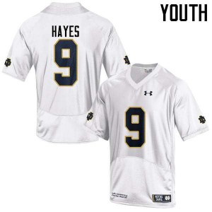 Youth Daelin Hayes White Notre Dame #9 Game Stitched Jerseys
