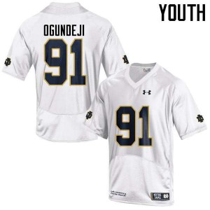 Youth Adetokunbo Ogundeji White UND #91 Game Stitched Jerseys